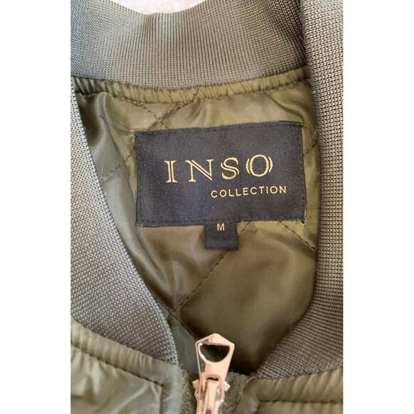 INSO Collection Bomber Jacket Army Green Medium Women's jacket Lightweight - Picture 3 of 6